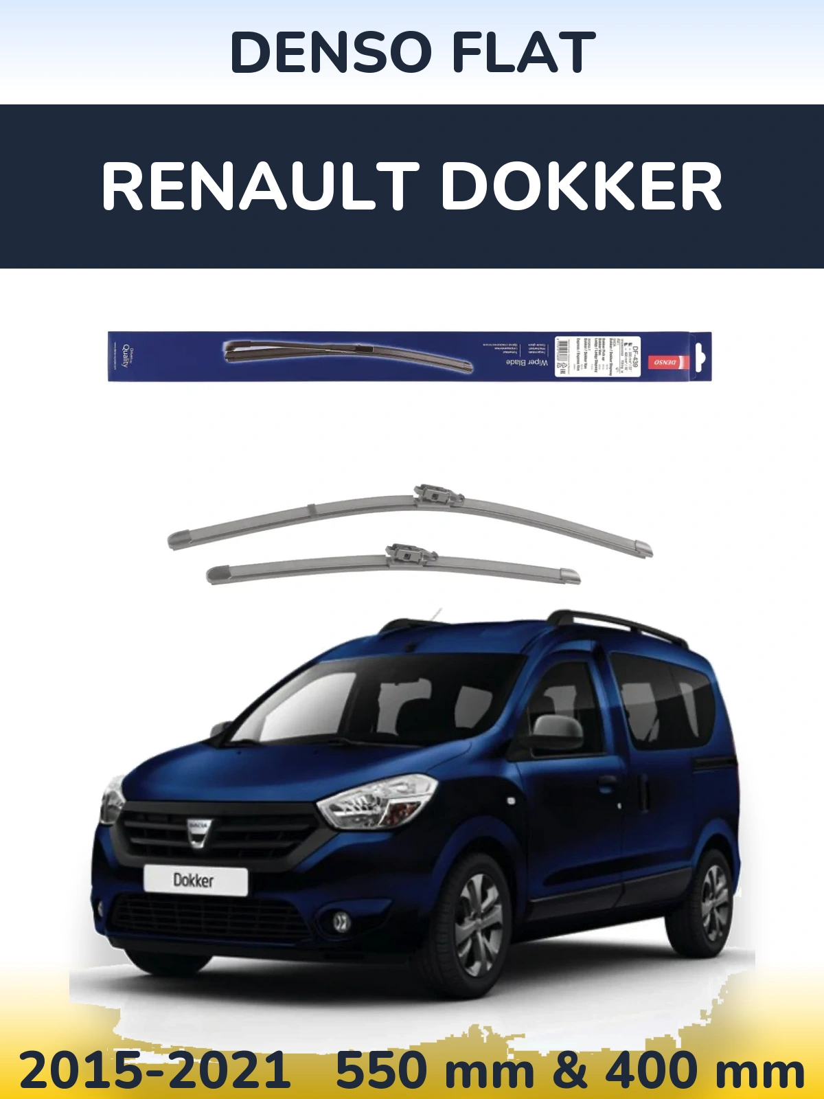 Sada předních stěračů Denso Flat 550 a 400 mm pro Renault Dokker 2015-2021