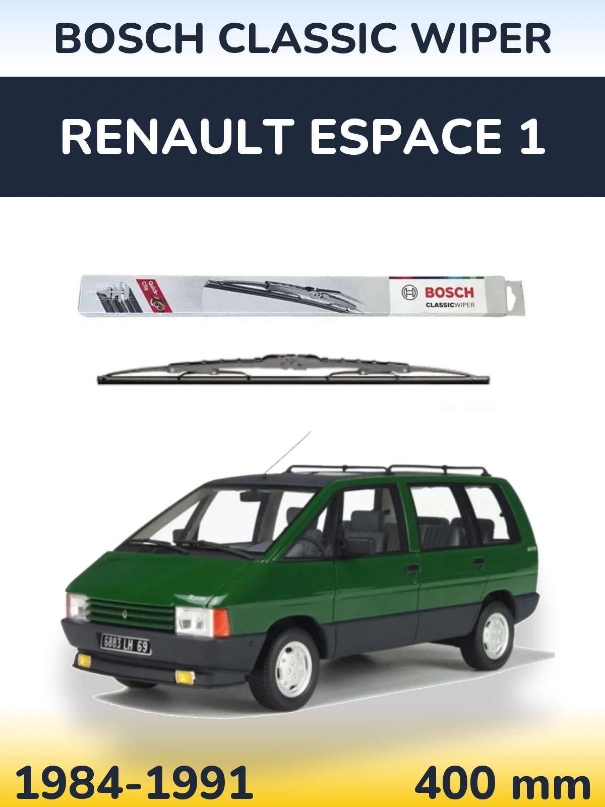 Zadní stěrač BOSCH Classic Wiper 400 mm pro Renault Espace 1 1984-1991