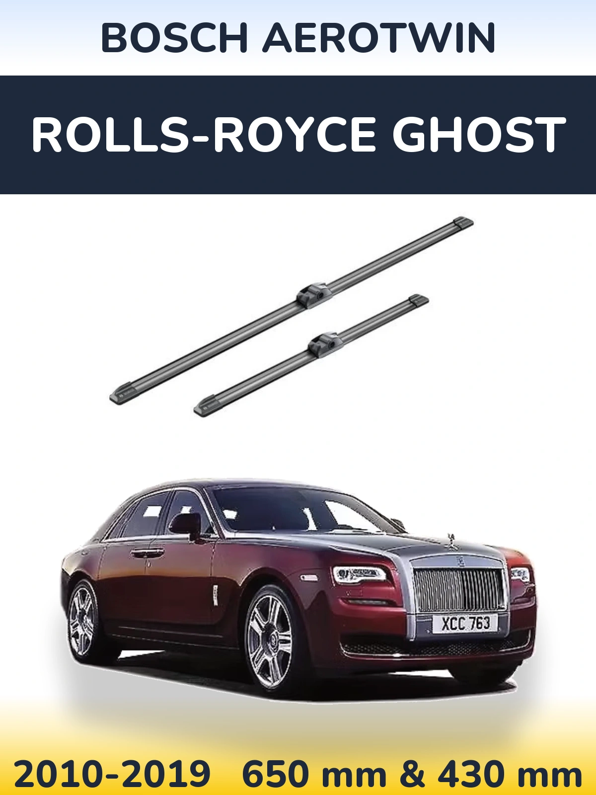 Комплект передніх щіток BOSCH AeroTwin 650 & 430 мм для Rolls-Royce Ghost 2010-2019