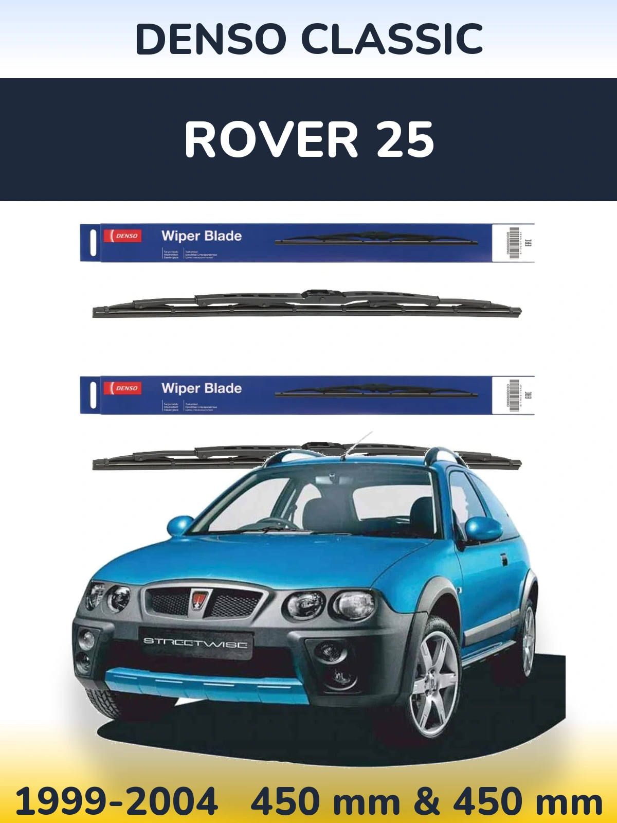Sada předních stěračů Denso Classic 450 a 450 mm pro Rover 25 1999-2004