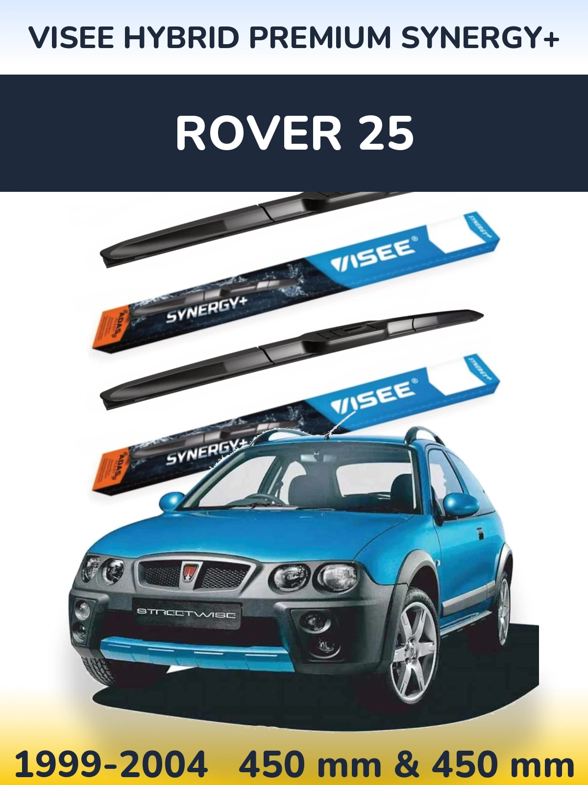 Sada předních stěračů VISEE HYBRID PREMIUM SYNERGY+ 450 a 450 mm pro Rover 25 1999-2004