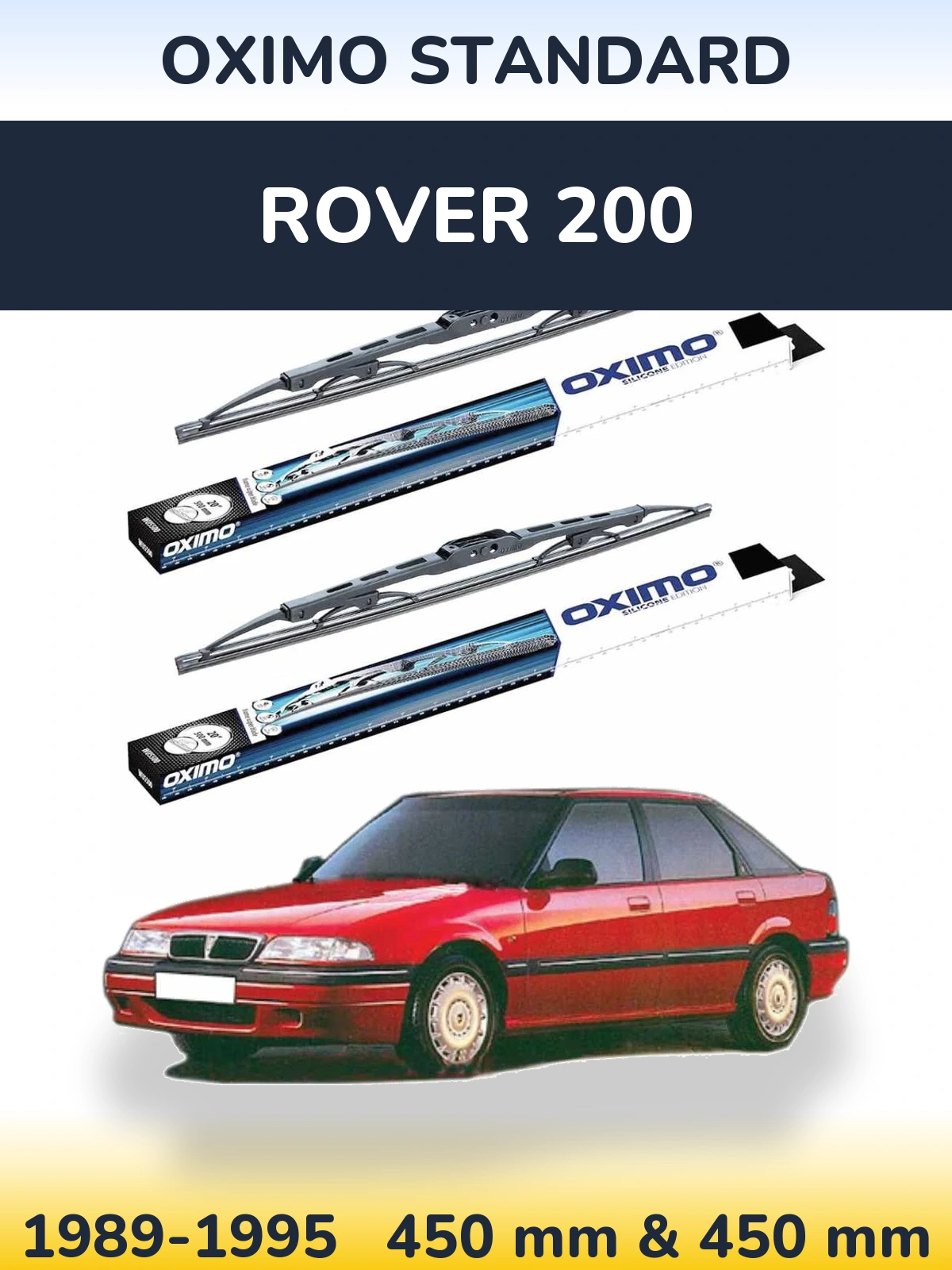Sada předních stěračů Oximo Standard 450 a 450 mm pro Rover 200 1989-1995