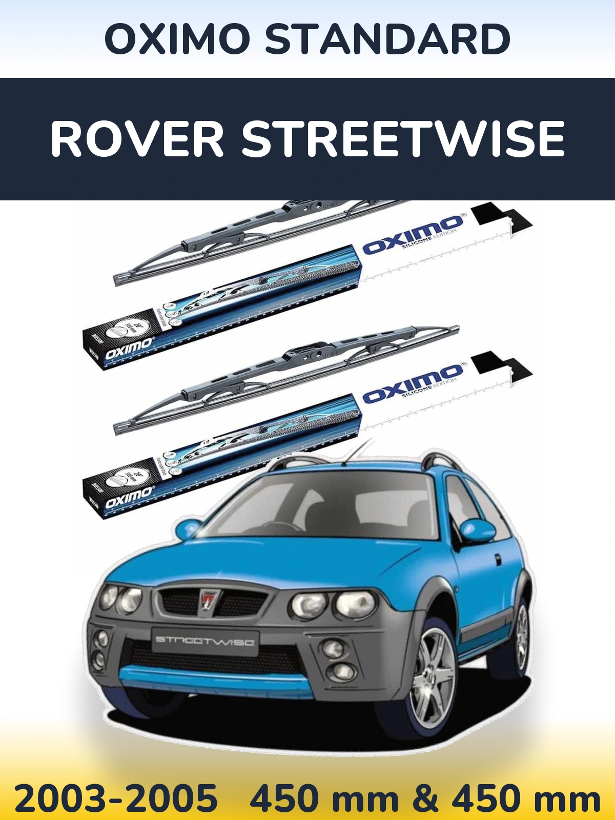 Sada předních stěračů Oximo Standard 450 a 450 mm pro Rover Streetwise 2003-2005