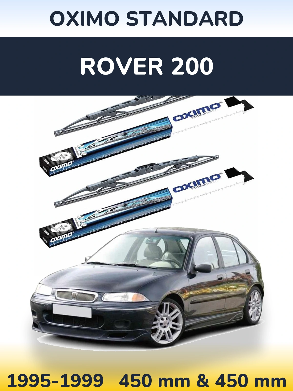 Sada předních stěračů Oximo Standard 450 a 450 mm pro Rover 200 1995-1999