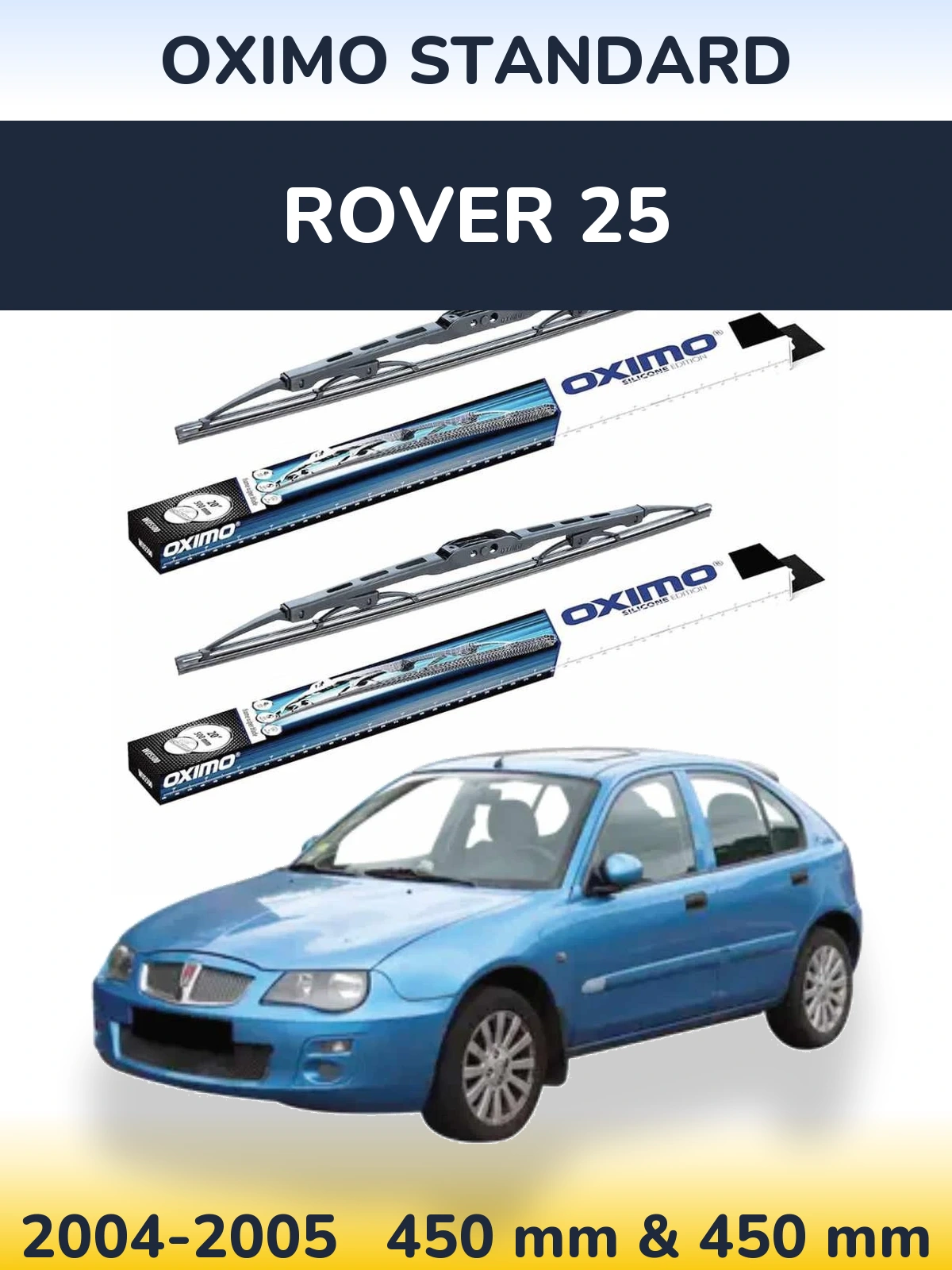 Sada předních stěračů Oximo Standard 450 a 450 mm pro Rover 25 2004-2005