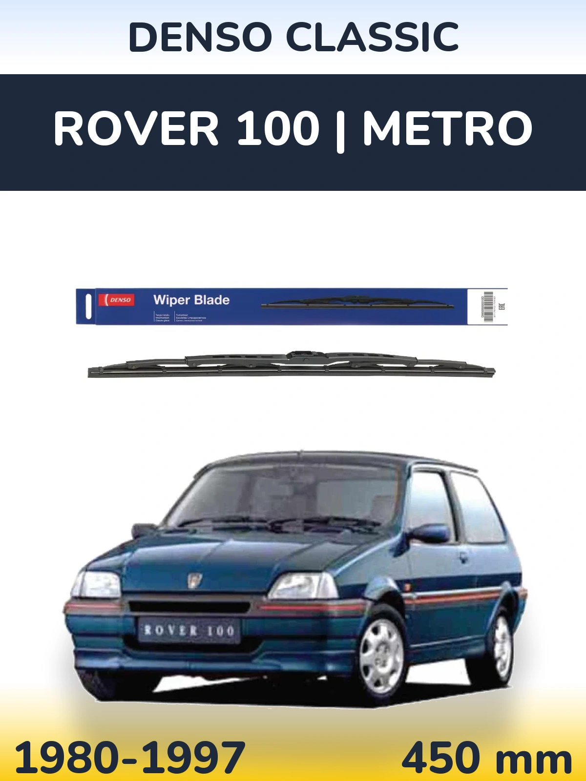 Zadní stěrač Denso Classic 450 mm pro Rover 100 | Metro 1980-1997