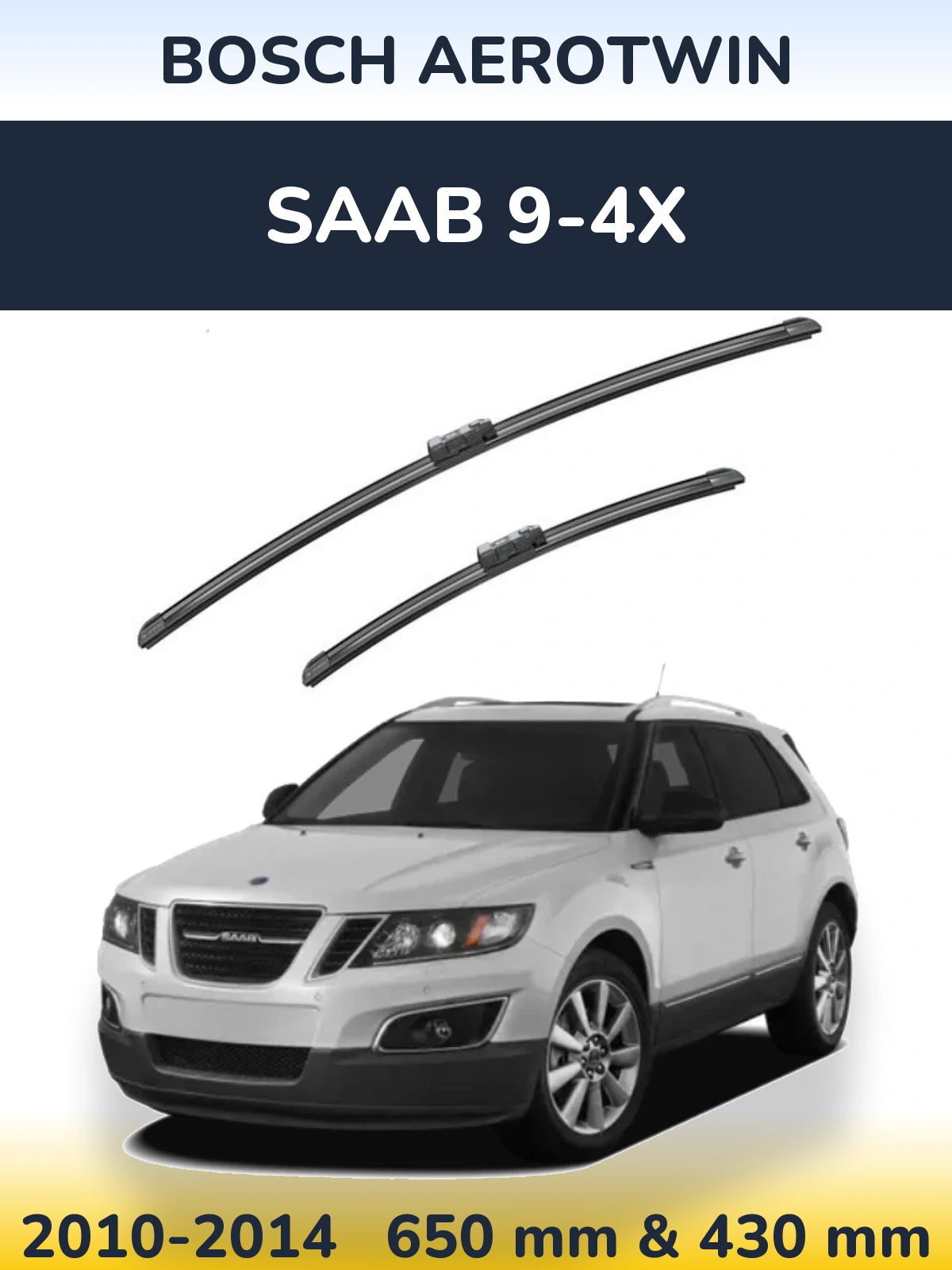 Sada předních stěračů BOSCH AeroTwin 650 a 430 mm pro SAAB 9-4X 2010-2014