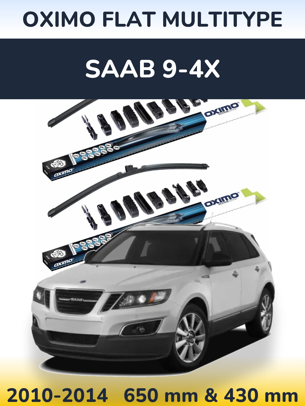 Sada předních stěračů Oximo Flat MultiType 650 a 430 mm pro SAAB 9-4X 2010-2014
