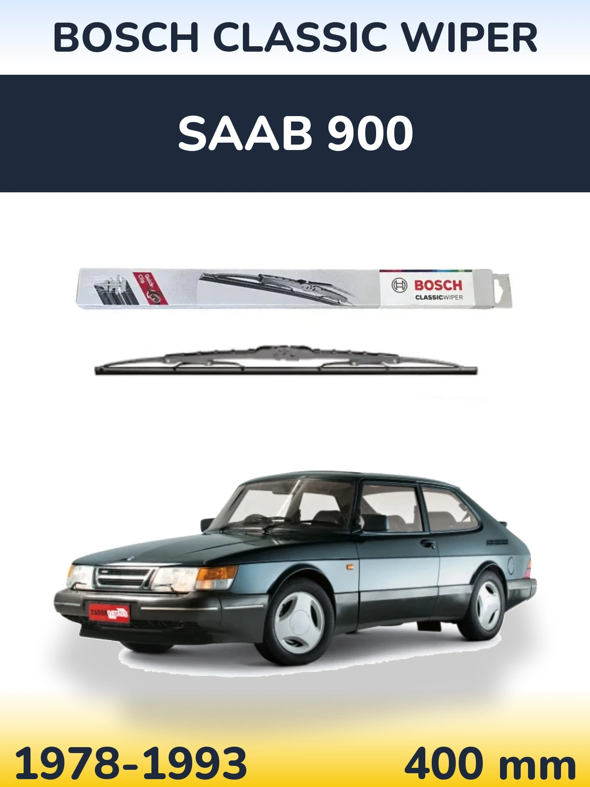 Zadní stěrač BOSCH Classic Wiper 400 mm pro SAAB 900 1978-1993