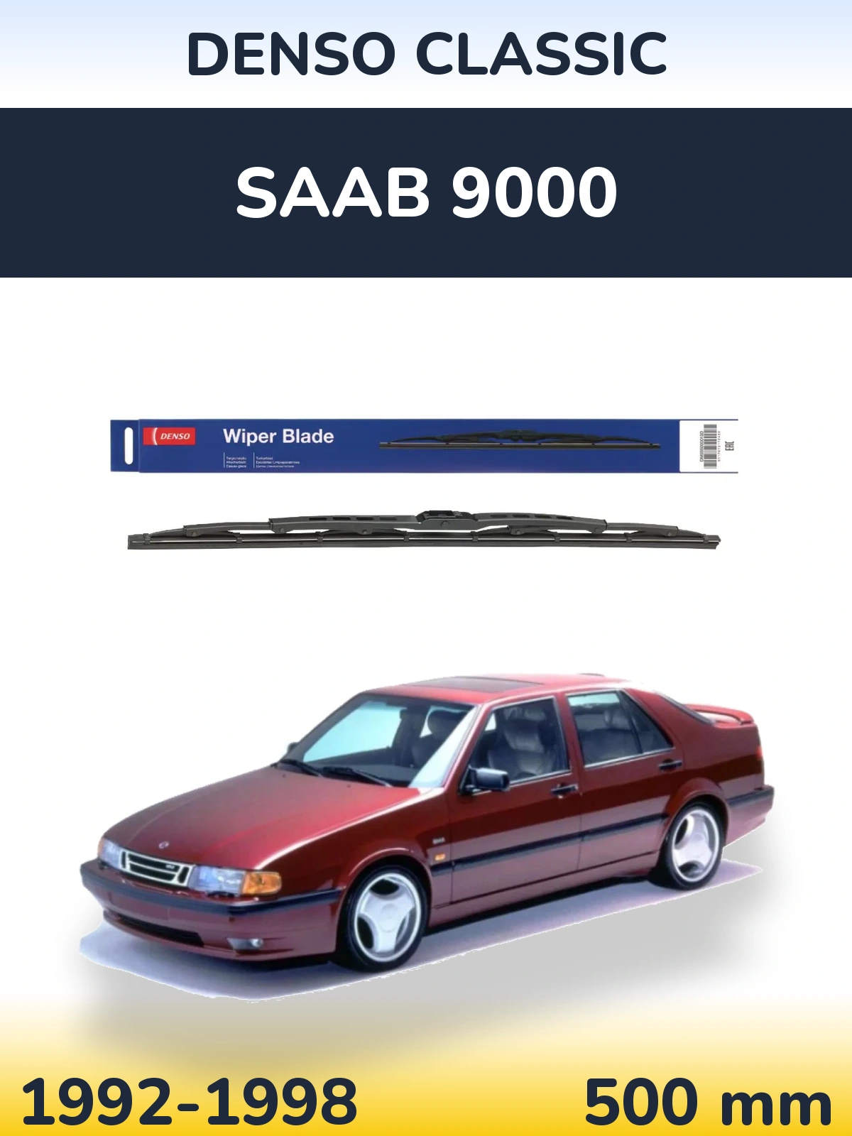 Zadní stěrač Denso Classic 500 mm pro SAAB 9000 1992-1998