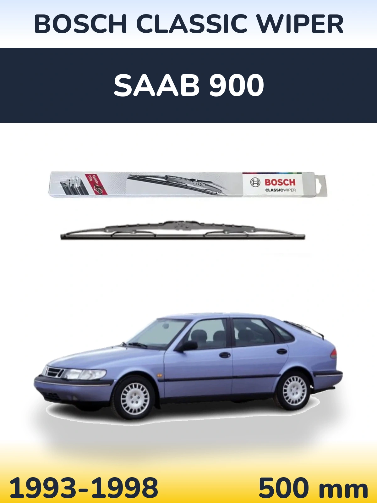Задня щітка BOSCH Classic Wiper 500 мм для SAAB 900 1993-1998