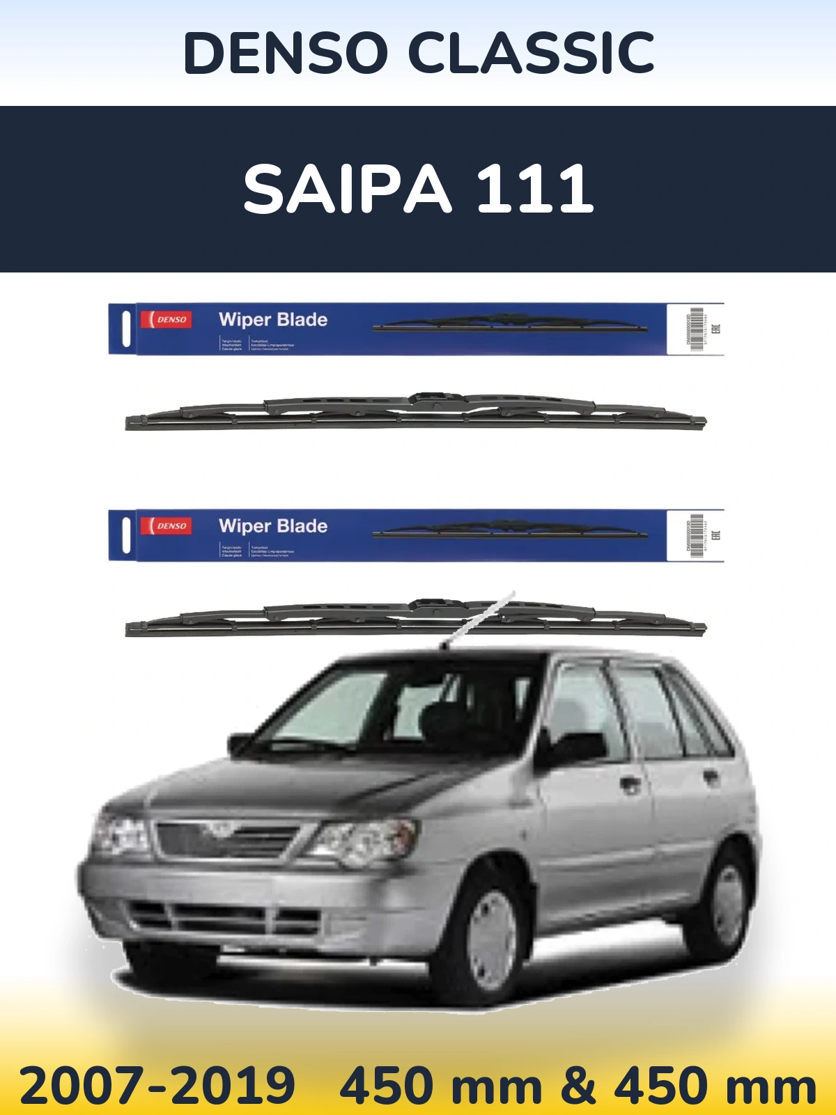 Sada předních stěračů Denso Classic 450 a 450 mm pro Saipa 111 2007-2019