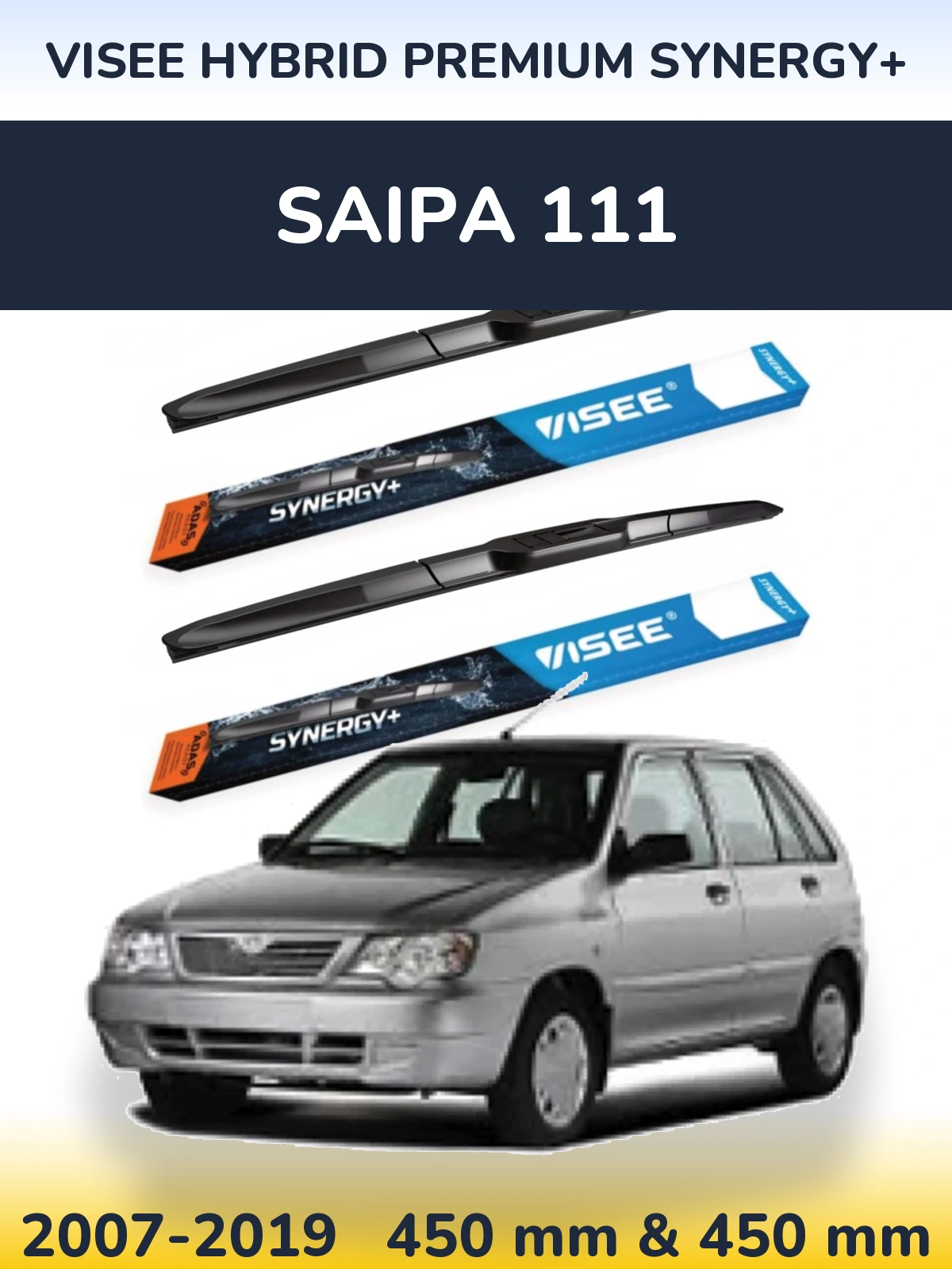 Sada předních stěračů VISEE HYBRID PREMIUM SYNERGY+ 450 a 450 mm pro Saipa 111 2007-2019
