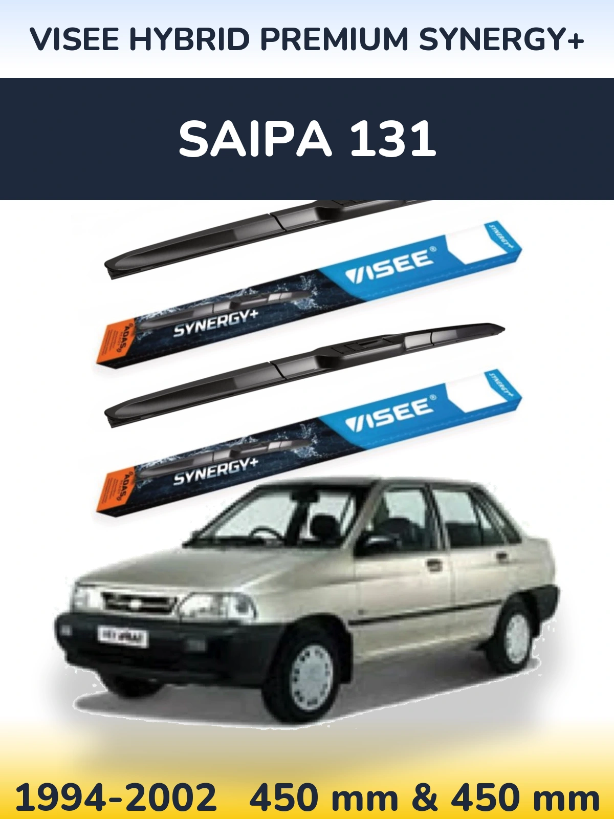 Sada předních stěračů VISEE HYBRID PREMIUM SYNERGY+ 450 a 450 mm pro Saipa 131 1994-2002
