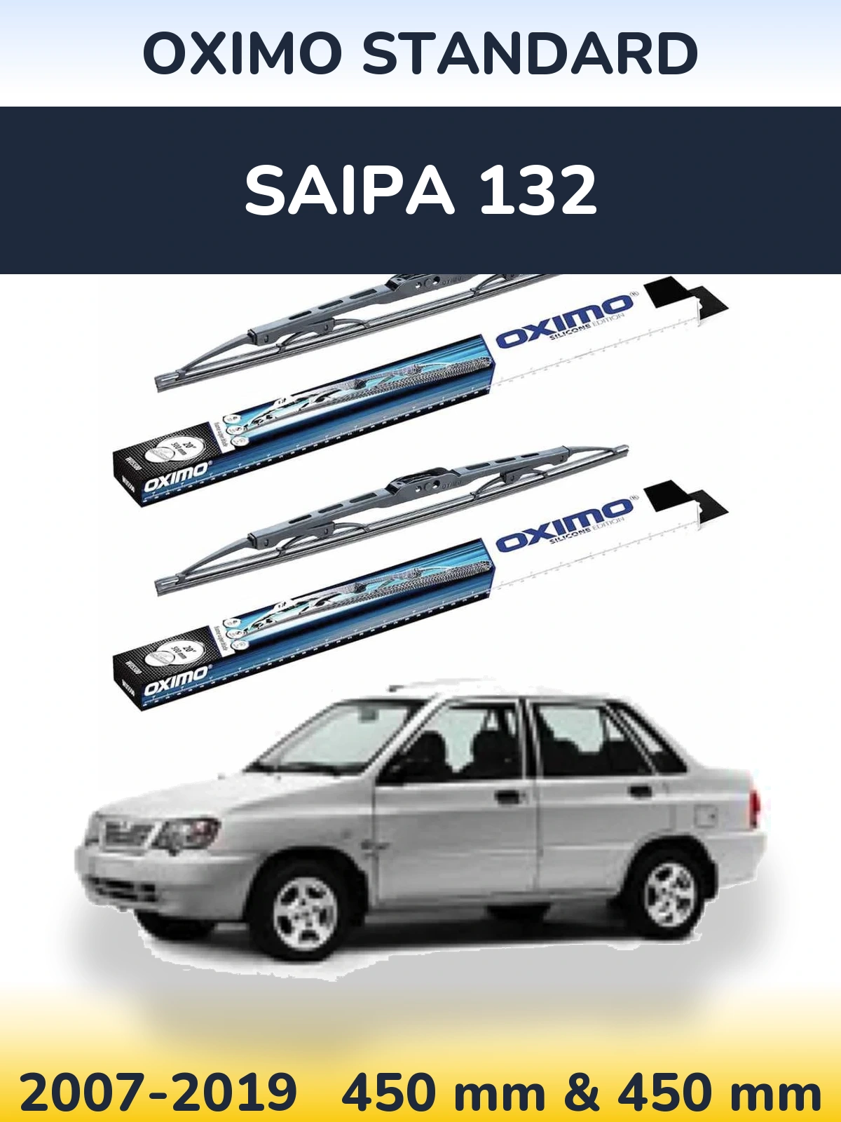 Sada předních stěračů Oximo Standard 450 a 450 mm pro Saipa 132 2007-2019