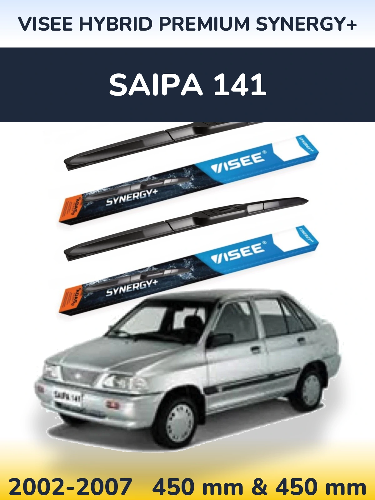 Sada předních stěračů VISEE HYBRID PREMIUM SYNERGY+ 450 a 450 mm pro Saipa 141 2002-2007