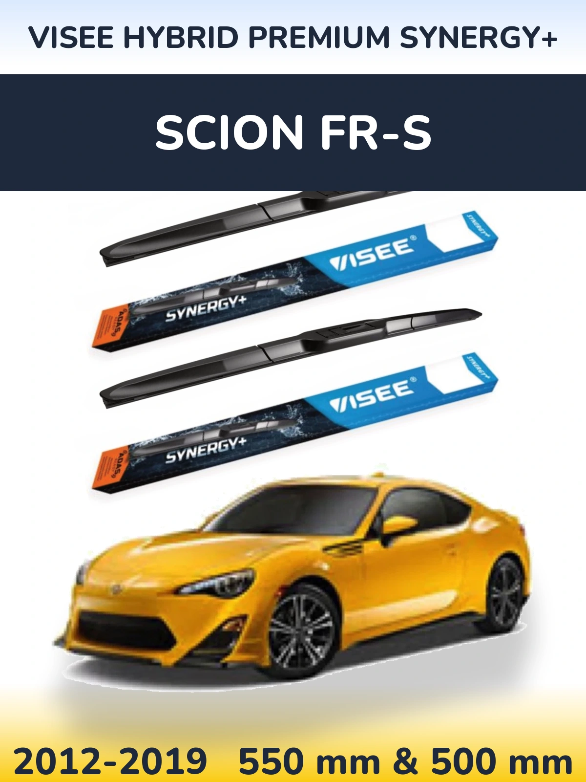 Sada předních stěračů VISEE HYBRID PREMIUM SYNERGY+ 550 a 500 mm pro Scion FR-S 2012-2019