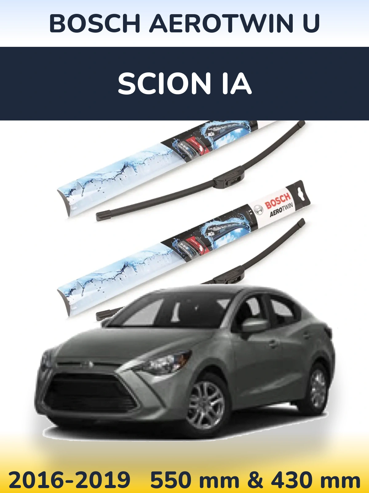 Sada předních stěračů BOSCH AeroTwin U 550 a 430 mm pro Scion iA 2016-2019