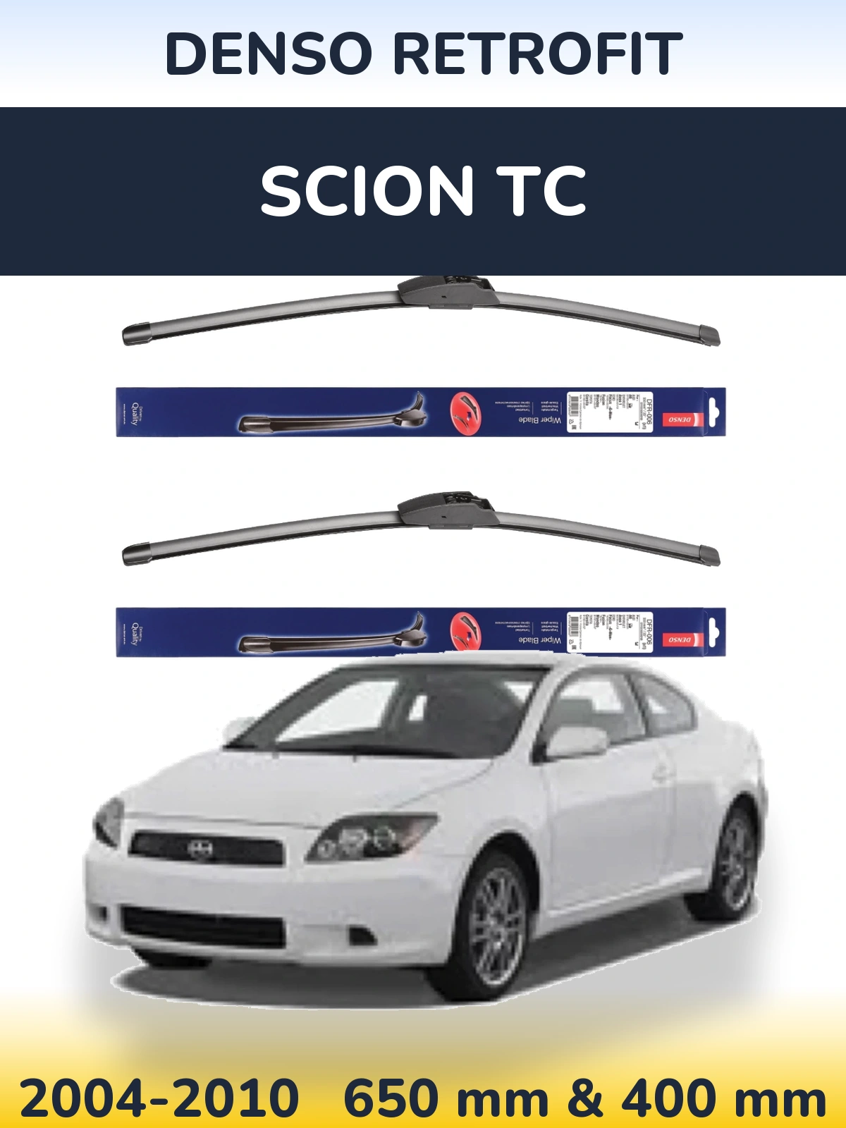 Комплект передніх щіток Denso Retrofit 650 & 400 мм для Scion tC 2004-2010