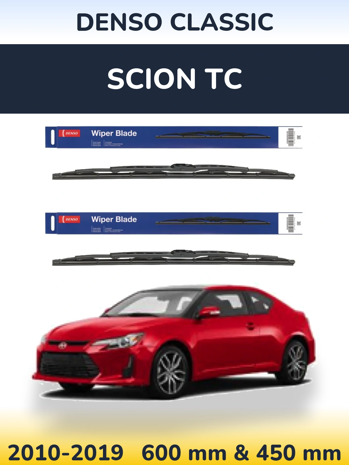 Комплект передніх щіток Denso Classic 600 & 450 мм для Scion tC 2010-2019
