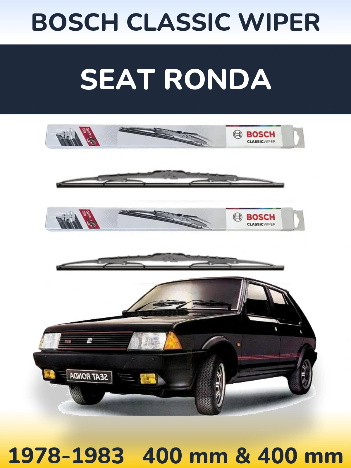 Sada předních stěračů BOSCH Classic Wiper 400 a 400 mm pro SEAT Ronda 1978-1983