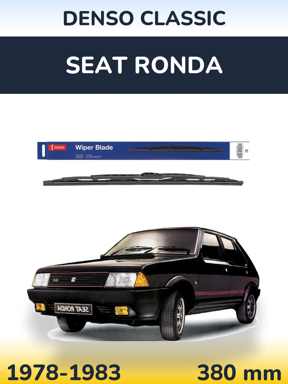 Zadní stěrač Denso Classic 380 mm pro SEAT Ronda 1978-1983