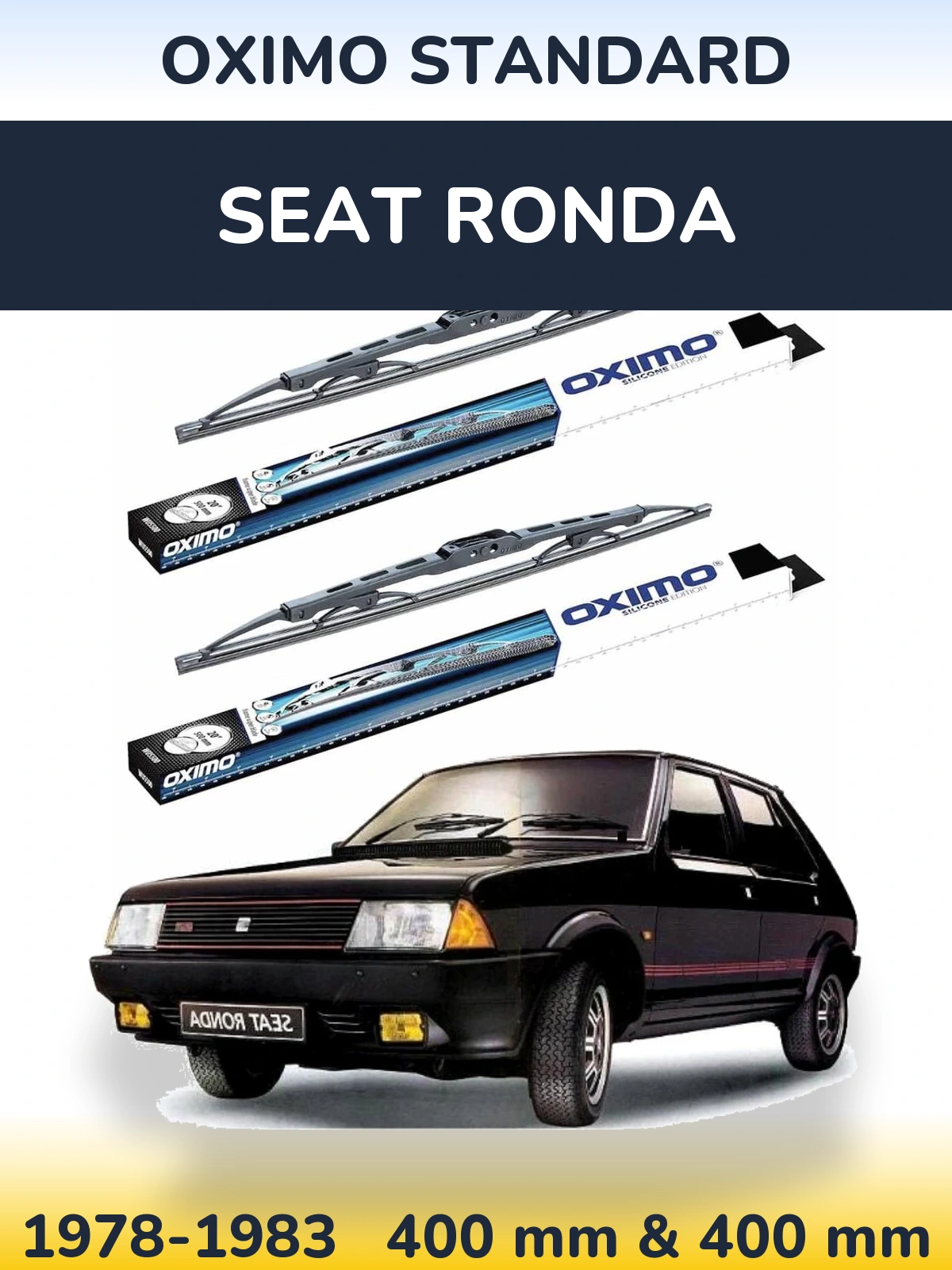 Sada předních stěračů Oximo Standard 400 a 400 mm pro SEAT Ronda 1978-1983