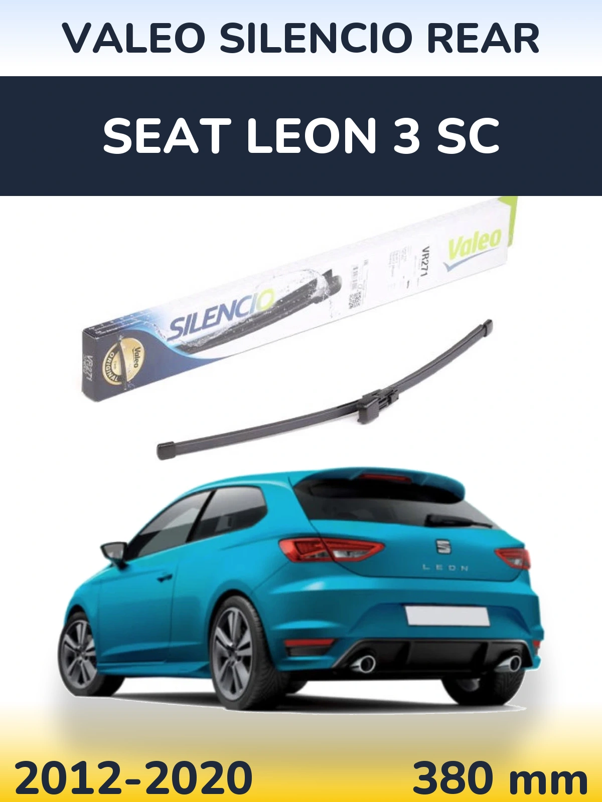 Задня щітка Valeo Silencio Rear 380 мм для SEAT Leon 3 SC 2012-2020