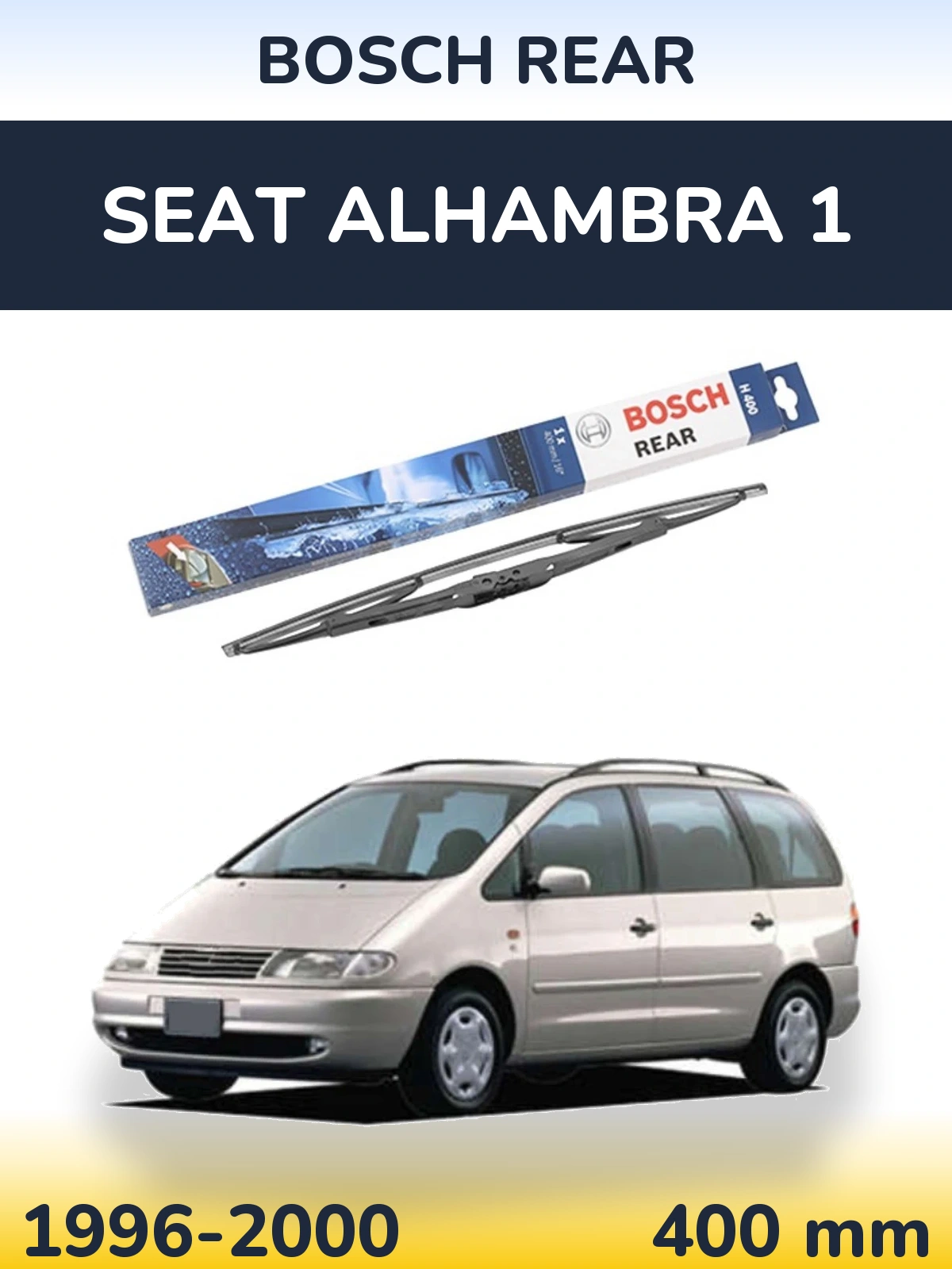 Zadní stěrač BOSCH Rear 400 mm pro SEAT Alhambra 1 1996-2000