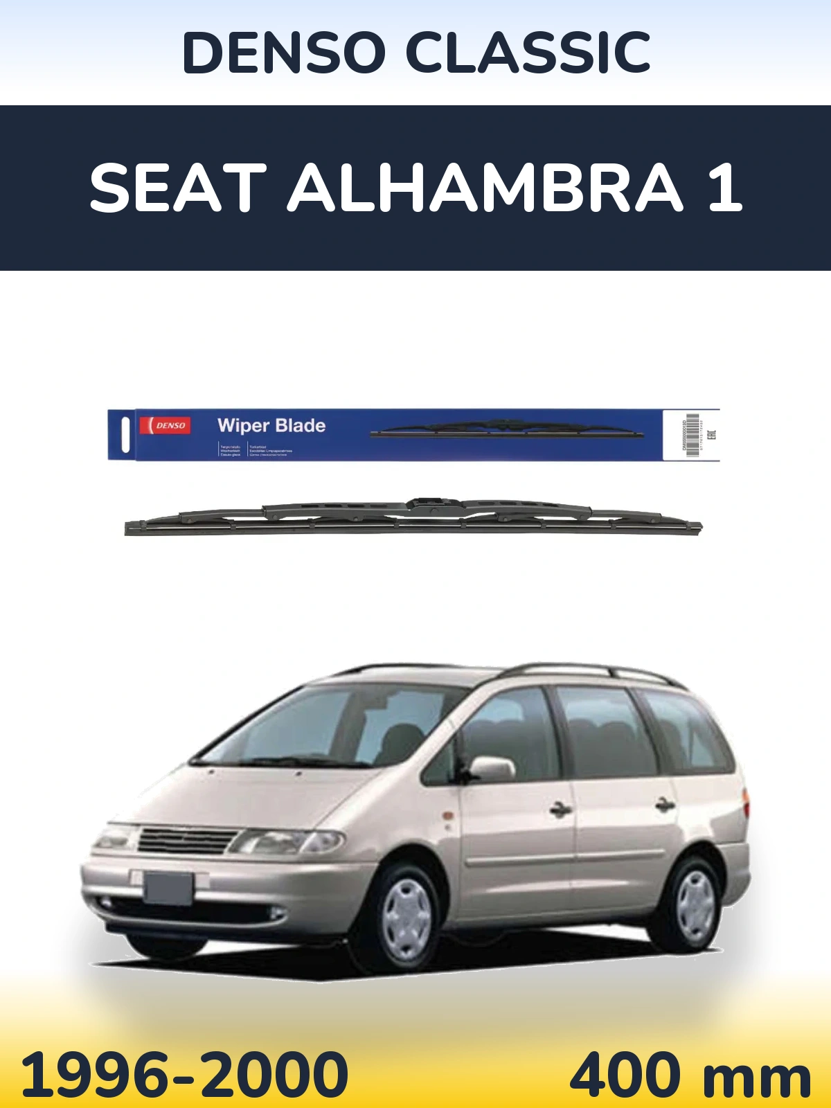 Zadní stěrač Denso Classic 400 mm pro SEAT Alhambra 1 1996-2000