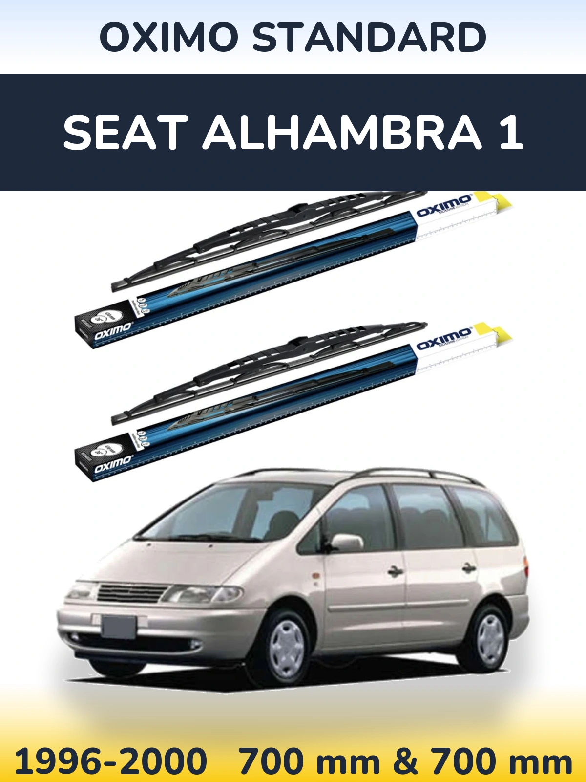Sada předních stěračů Oximo Standard 700 a 700 mm pro SEAT Alhambra 1 1996-2000