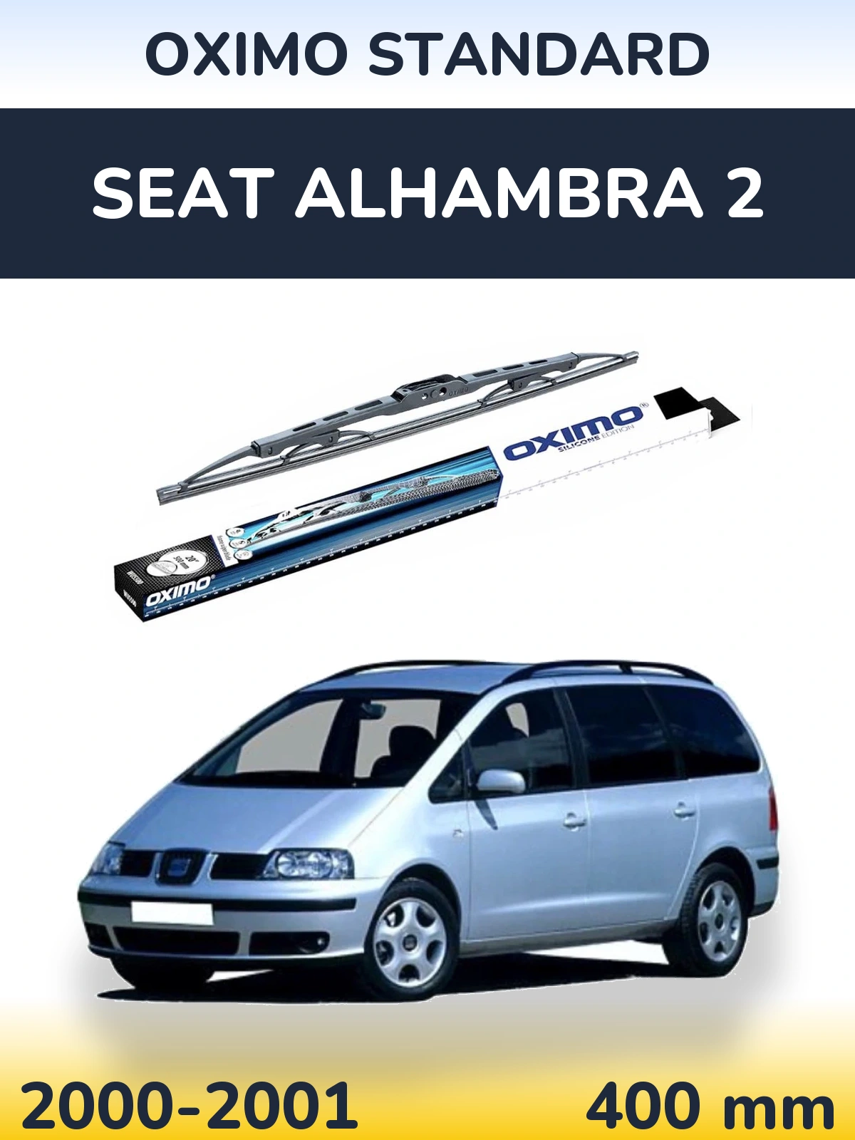 Zadní stěrač Oximo Standard 400 mm pro SEAT Alhambra 2 2000-2001