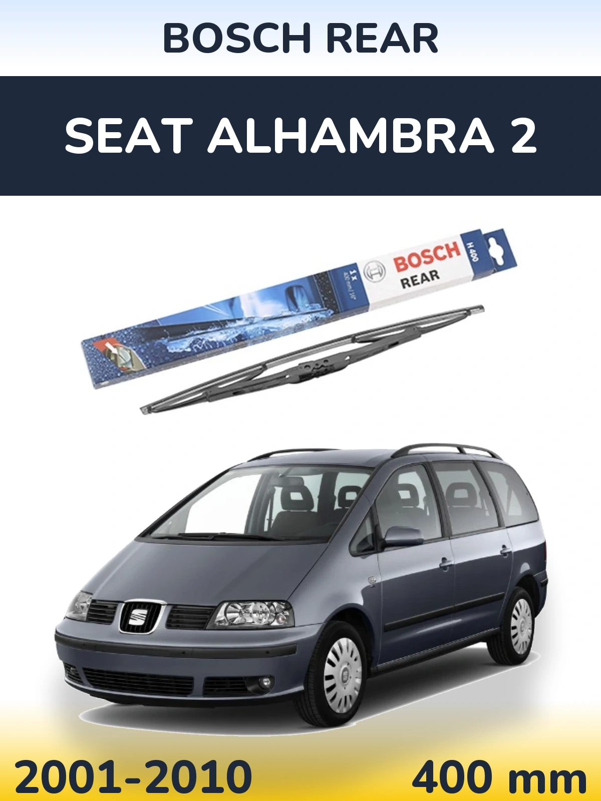 Zadní stěrač BOSCH Rear 400 mm pro SEAT Alhambra 2 2001-2010