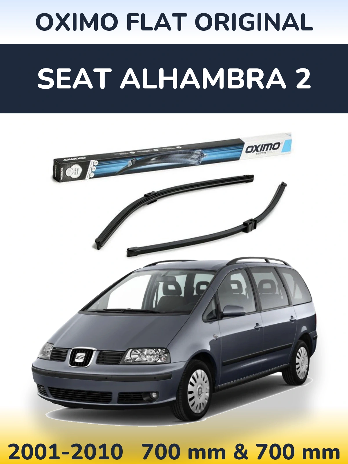 Sada předních stěračů Oximo Flat Original 700 a 700 mm pro SEAT Alhambra 2 2001-2010