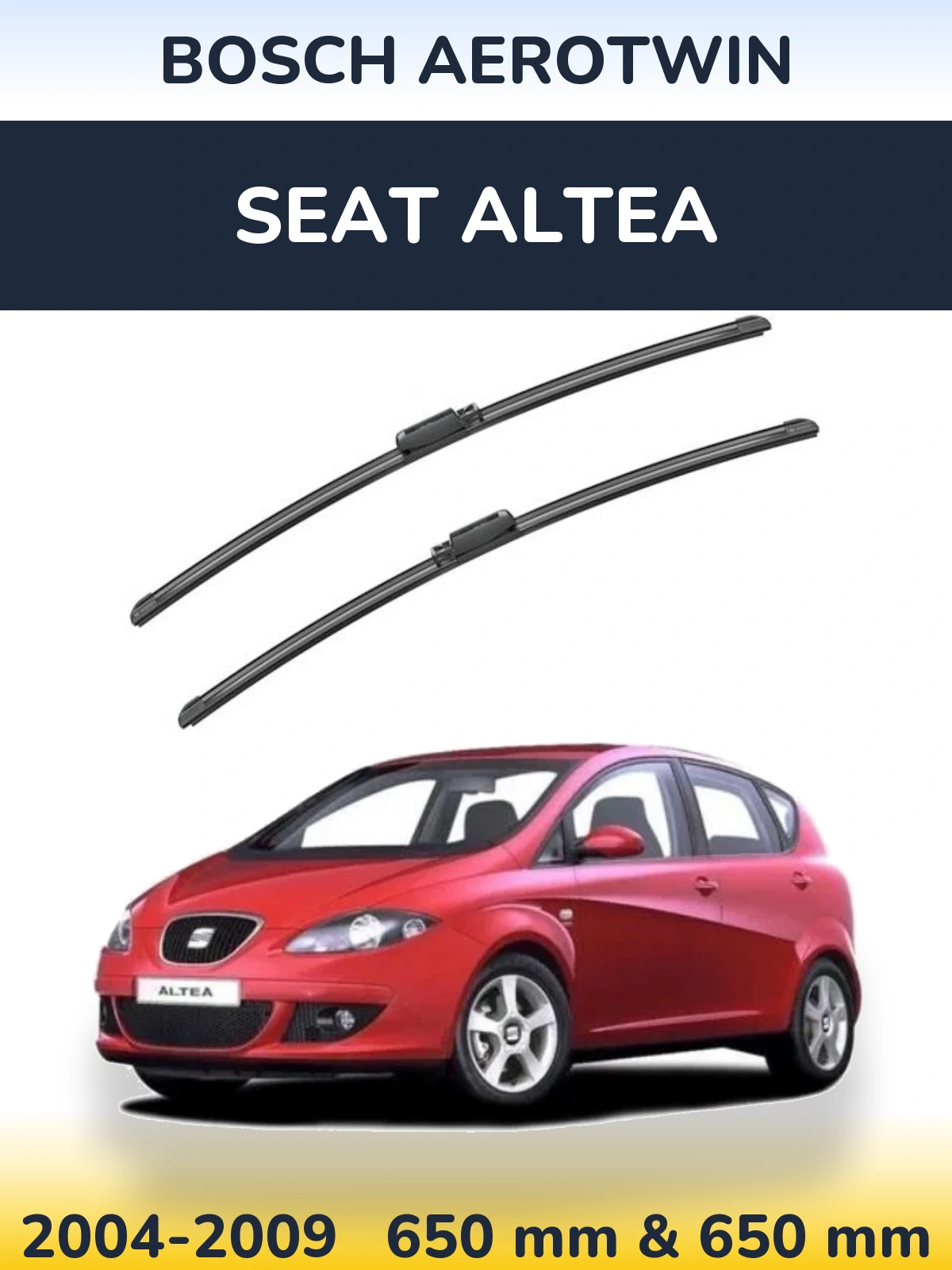 Sada předních stěračů BOSCH AeroTwin 650 a 650 mm pro SEAT Altea 2004-2009