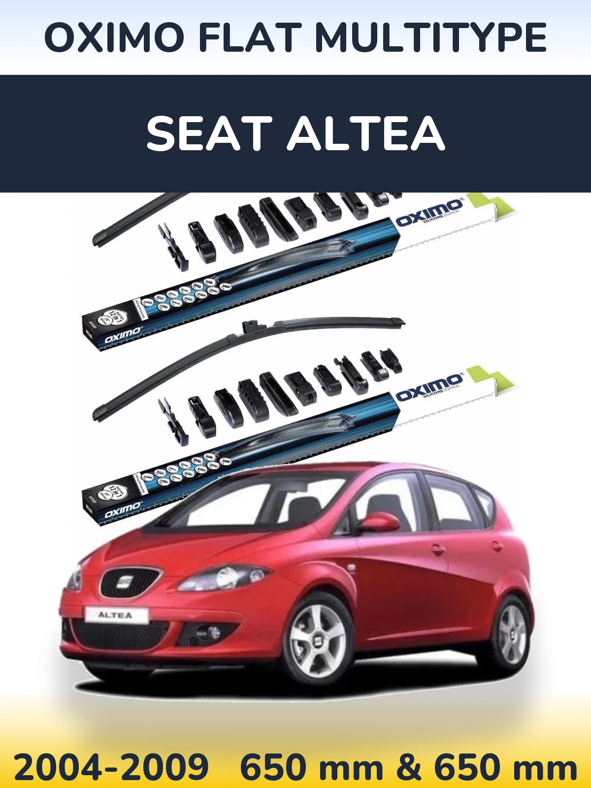 Sada předních stěračů Oximo Flat MultiType 650 a 650 mm pro SEAT Altea 2004-2009