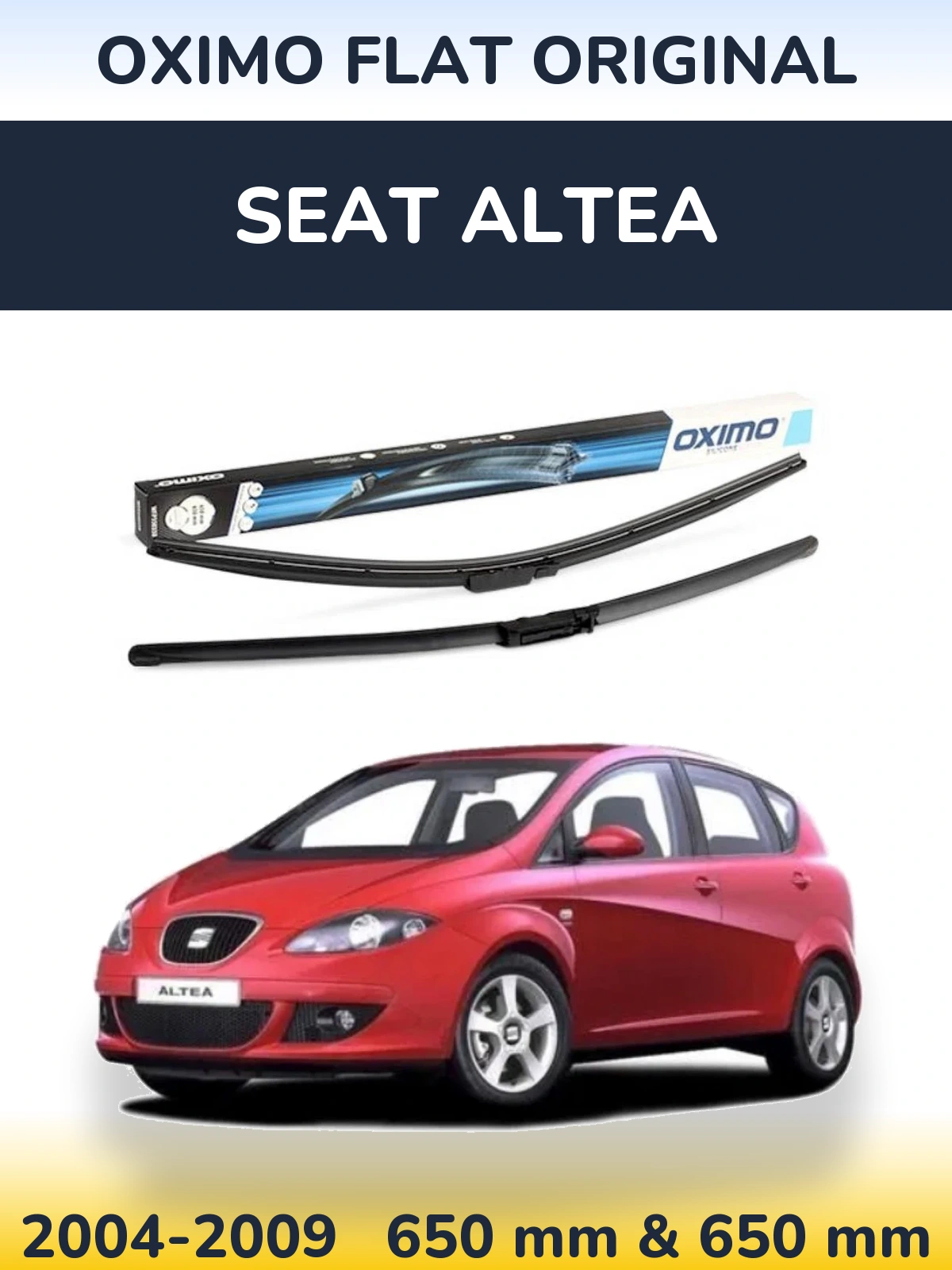 Sada předních stěračů Oximo Flat Original 650 a 650 mm pro SEAT Altea 2004-2009
