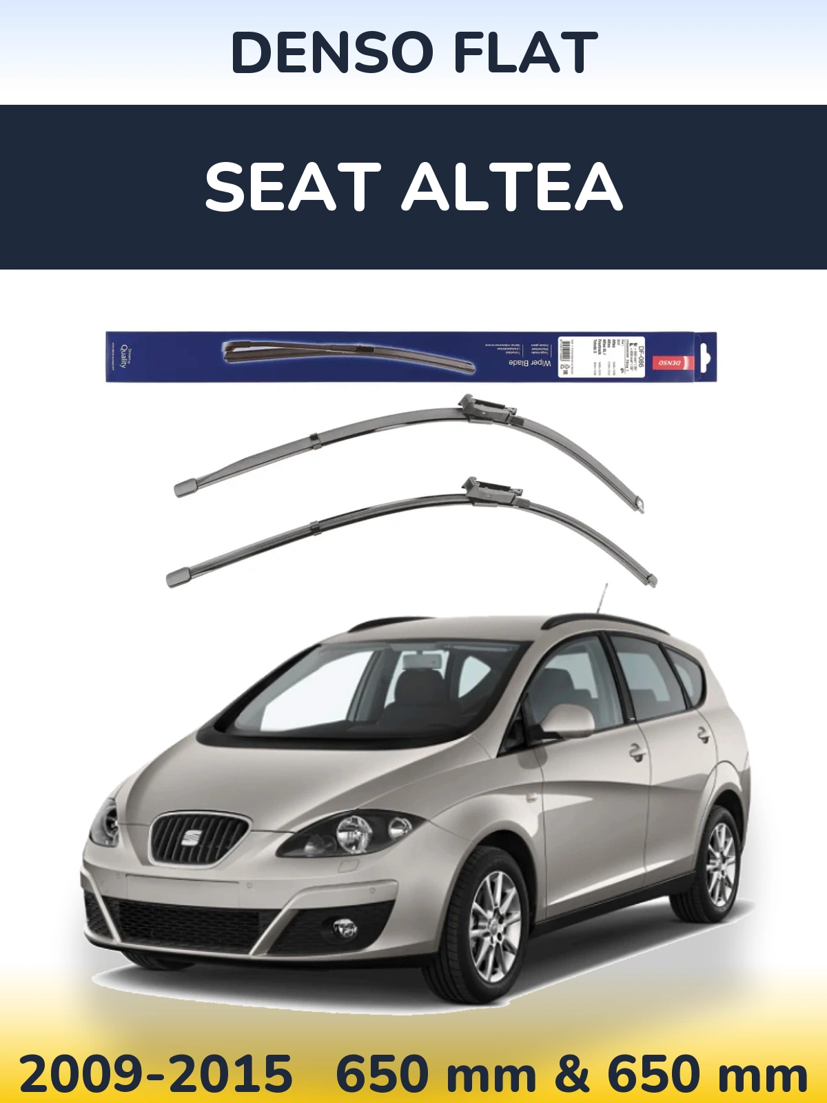 Комплект передніх щіток Denso Flat 650 & 650 мм для SEAT Altea 2009-2015