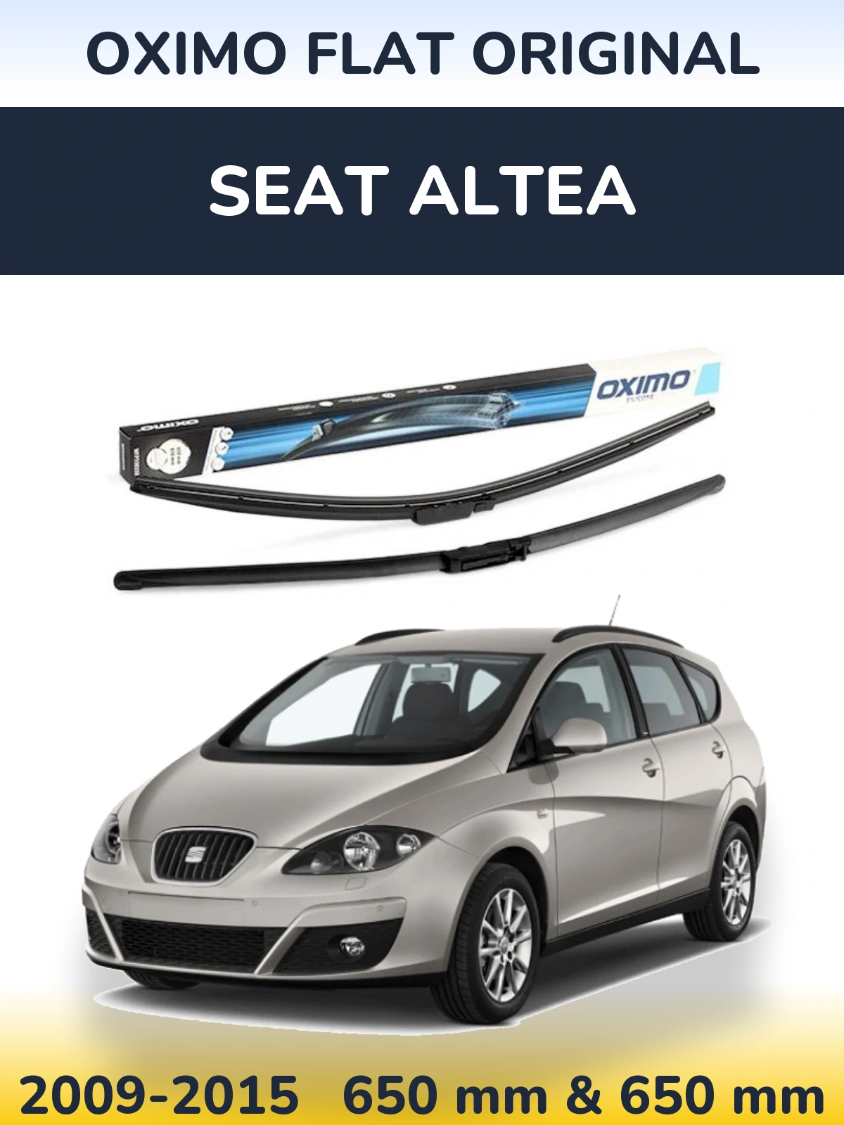 Sada předních stěračů Oximo Flat Original 650 a 650 mm pro SEAT Altea 2009-2015