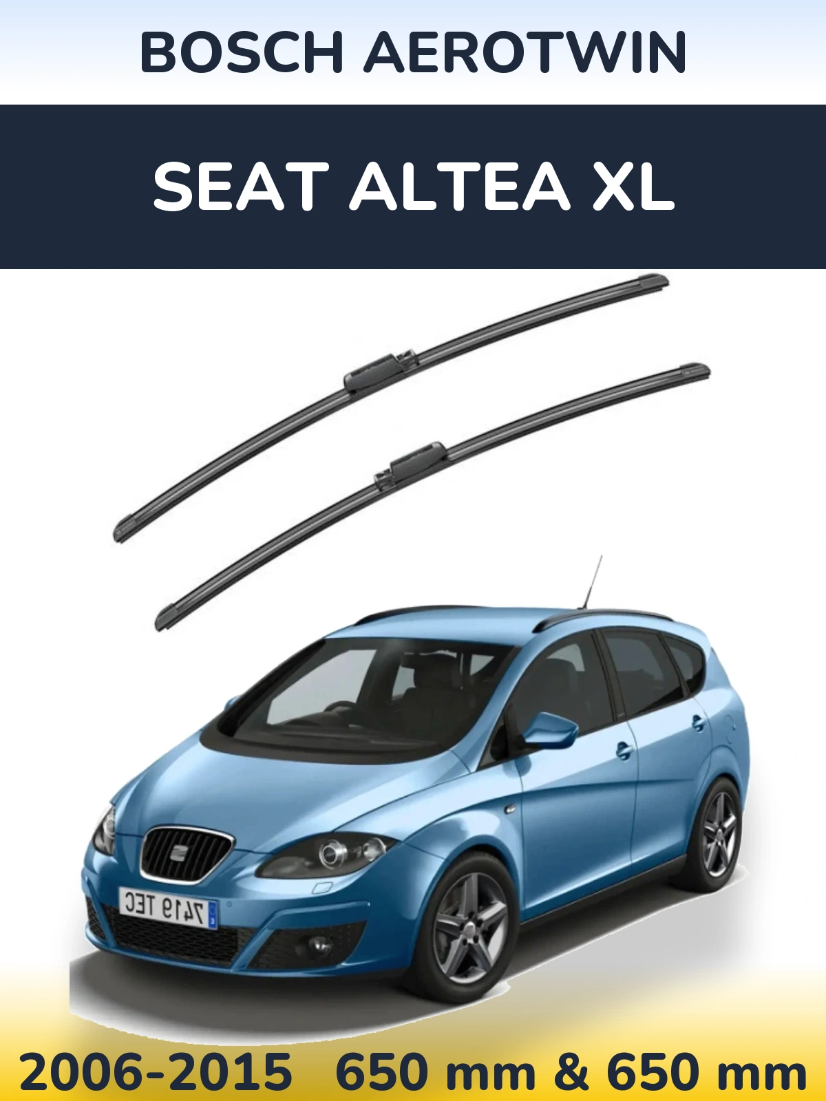 Sada předních stěračů BOSCH AeroTwin 650 a 650 mm pro SEAT Altea XL 2006-2015
