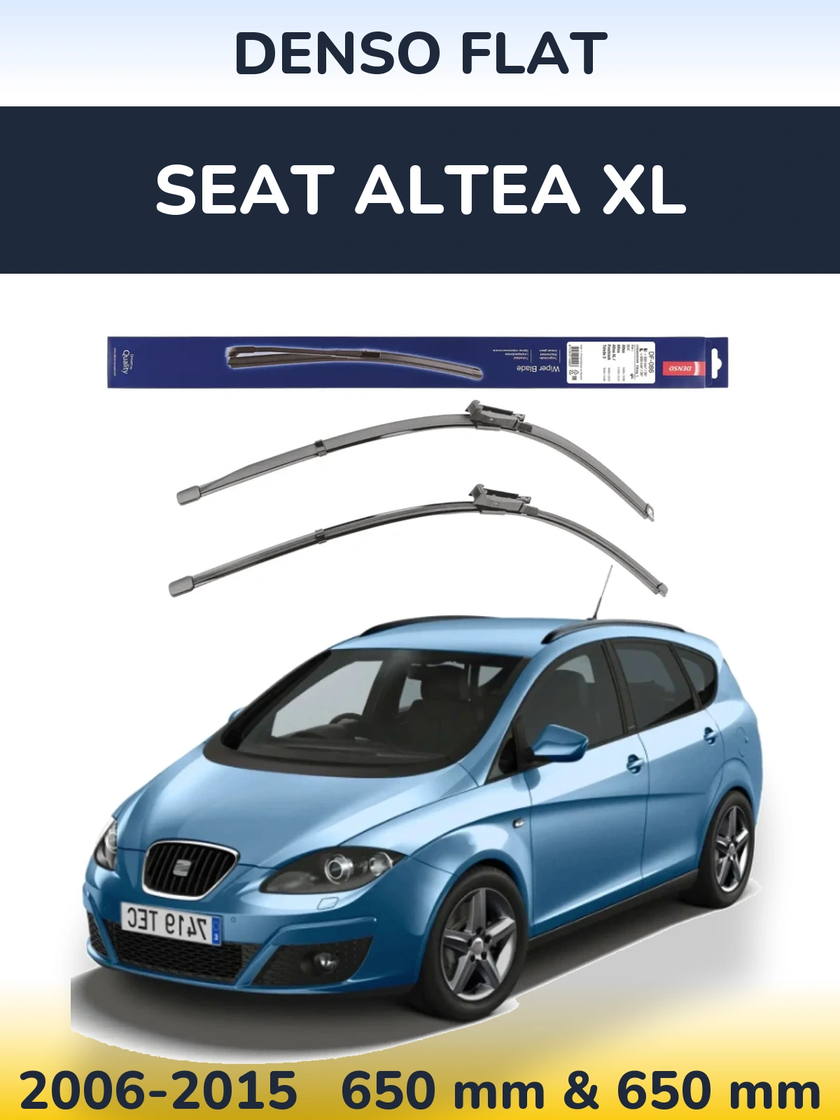 Sada předních stěračů Denso Flat 650 a 650 mm pro SEAT Altea XL 2006-2015