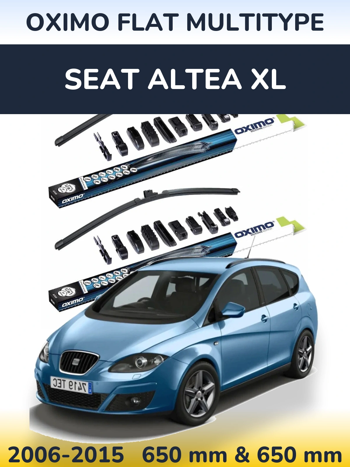 Sada předních stěračů Oximo Flat MultiType 650 a 650 mm pro SEAT Altea XL 2006-2015