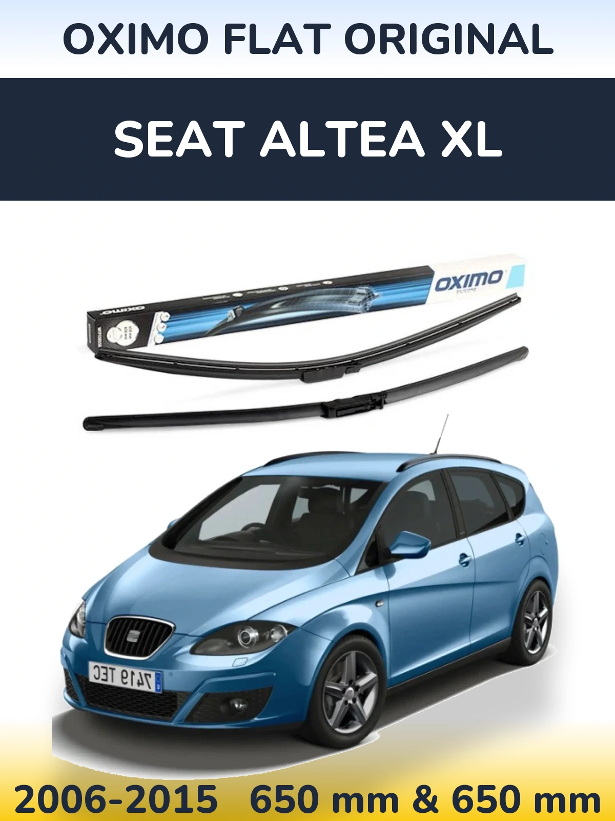 Sada předních stěračů Oximo Flat Original 650 a 650 mm pro SEAT Altea XL 2006-2015
