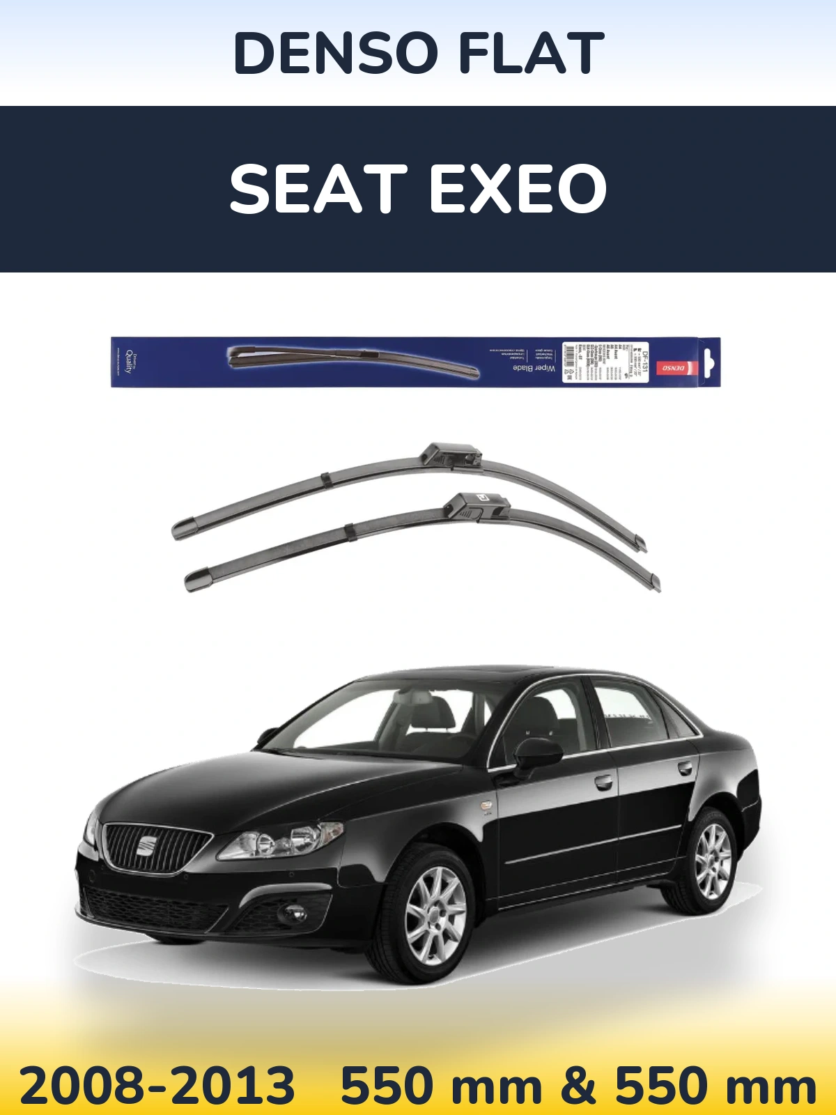 Sada předních stěračů Denso Flat 550 a 550 mm pro SEAT Exeo 2008-2013