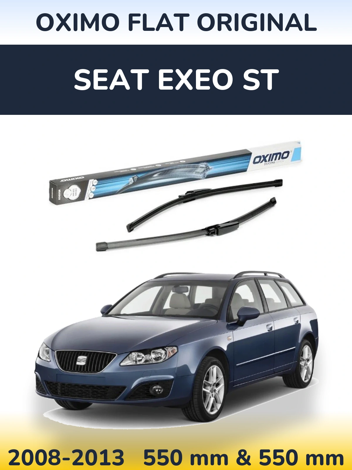 Sada předních stěračů Oximo Flat Original 550 a 550 mm pro SEAT Exeo ST 2008-2013
