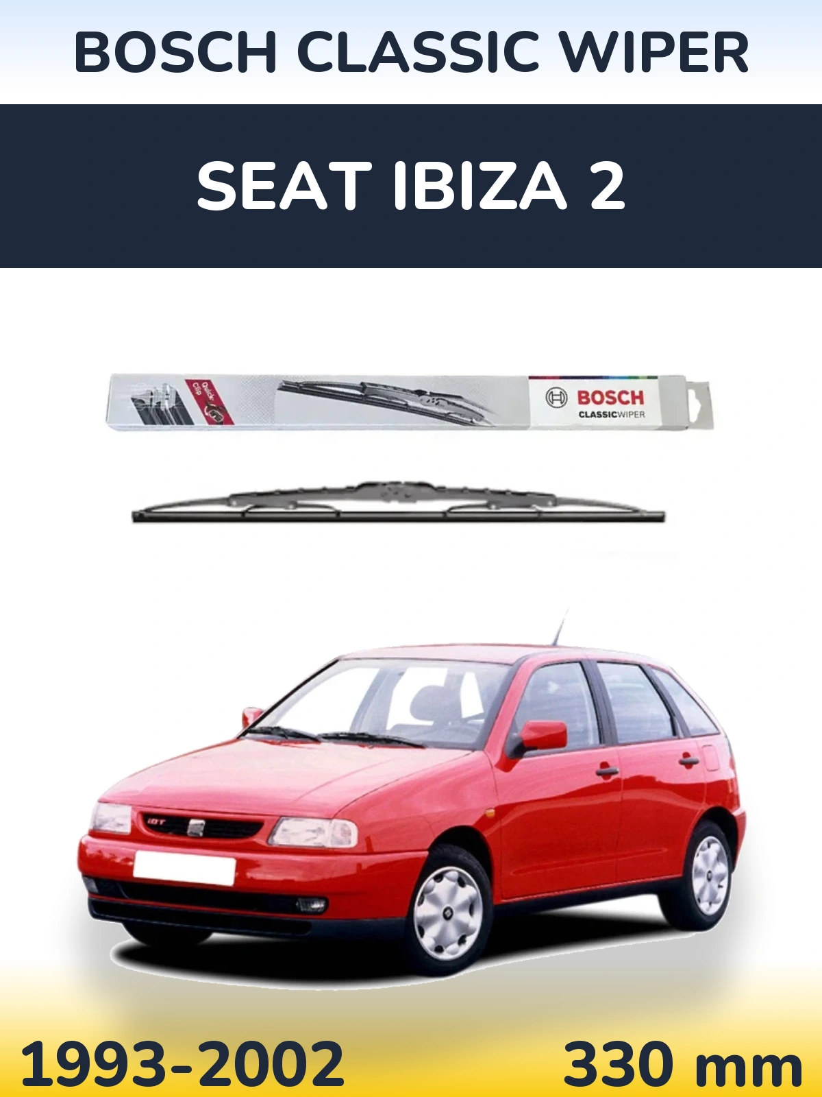 Zadní stěrač BOSCH Classic Wiper 340 mm pro SEAT Ibiza 2 1993-2002