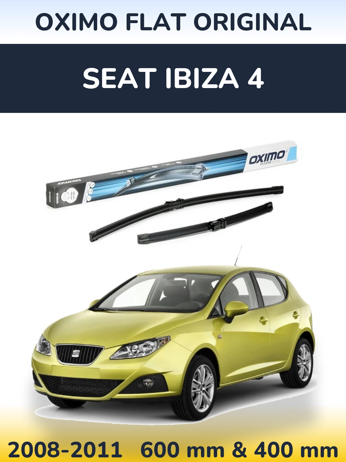 Sada předních stěračů Oximo Flat Original 600 a 400 mm pro SEAT Ibiza 4 2008-2011