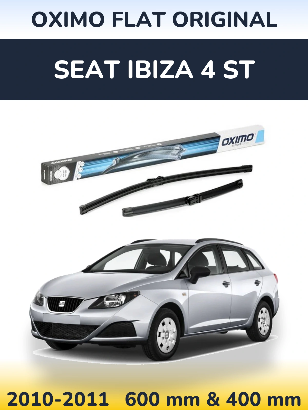 Sada předních stěračů Oximo Flat Original 600 a 400 mm pro SEAT Ibiza 4 ST 2010-2011