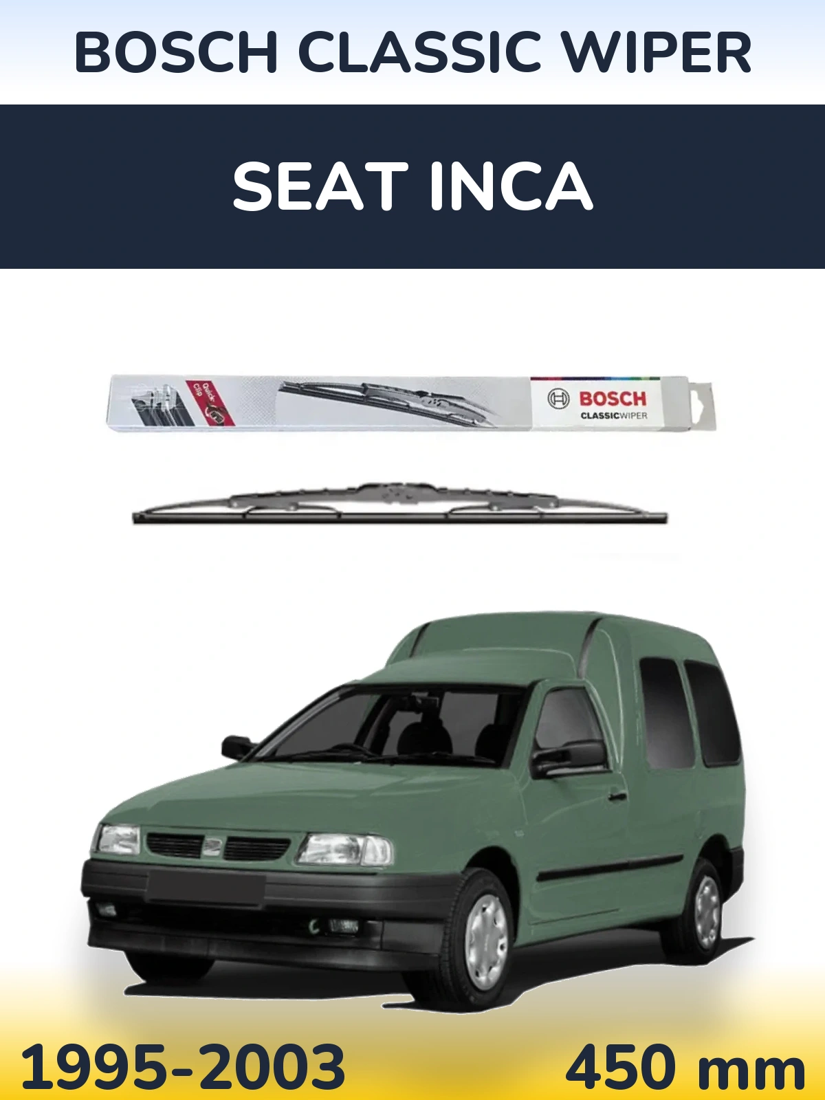 Zadní stěrač BOSCH Classic Wiper 450 mm pro SEAT Inca 1995-2003