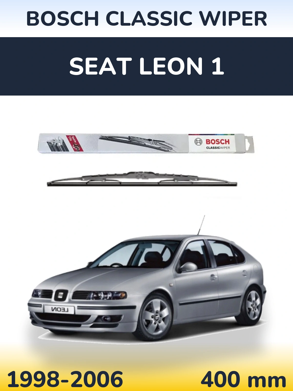 Zadní stěrač BOSCH Classic Wiper 400 mm pro SEAT Leon 1 1998-2006